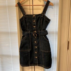 Very cute-H&M XS, Jean dress with buttons and belt.